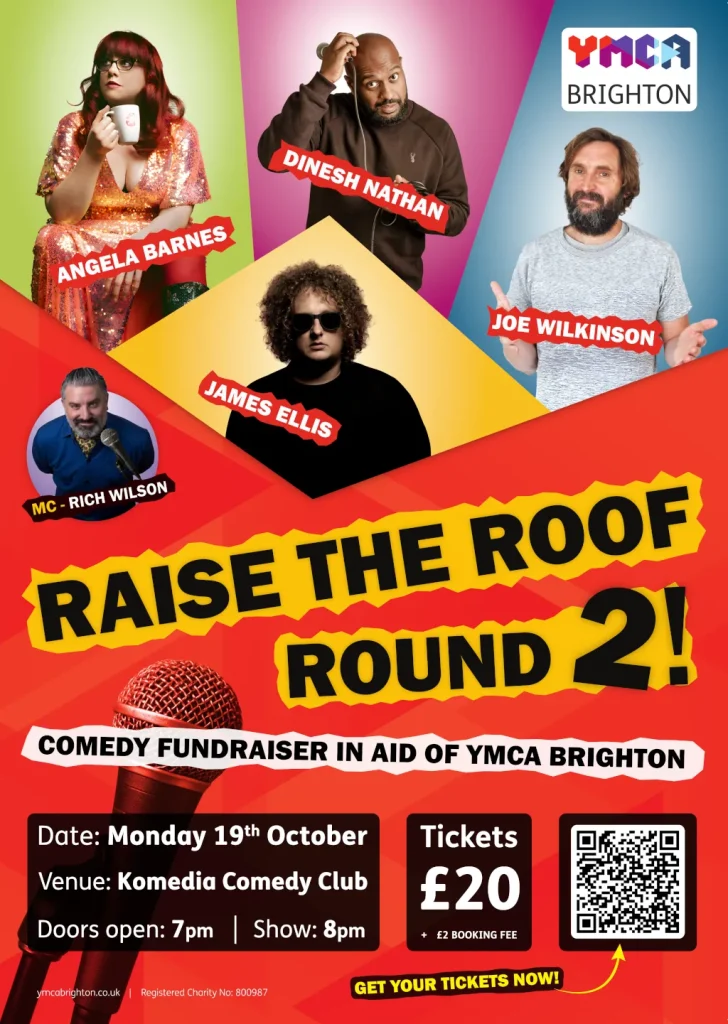 YMCA Brighton comedy night poster